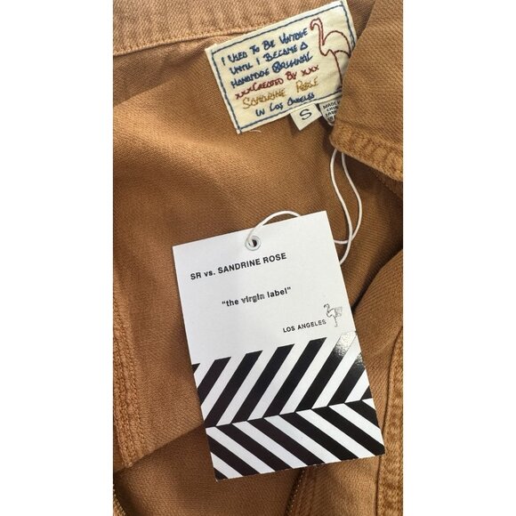 Free People x Sandrine Rose denim Jumpsuit In Burnt Orange Size Small NWT - Picture 9 of 11